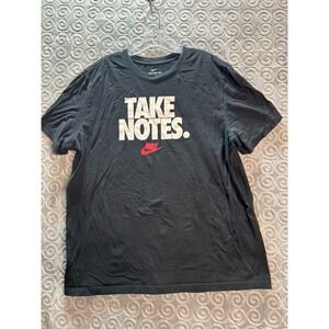 Nike Sportswear Tee‎ Take Notes Graphic Black Cotton Men's XL